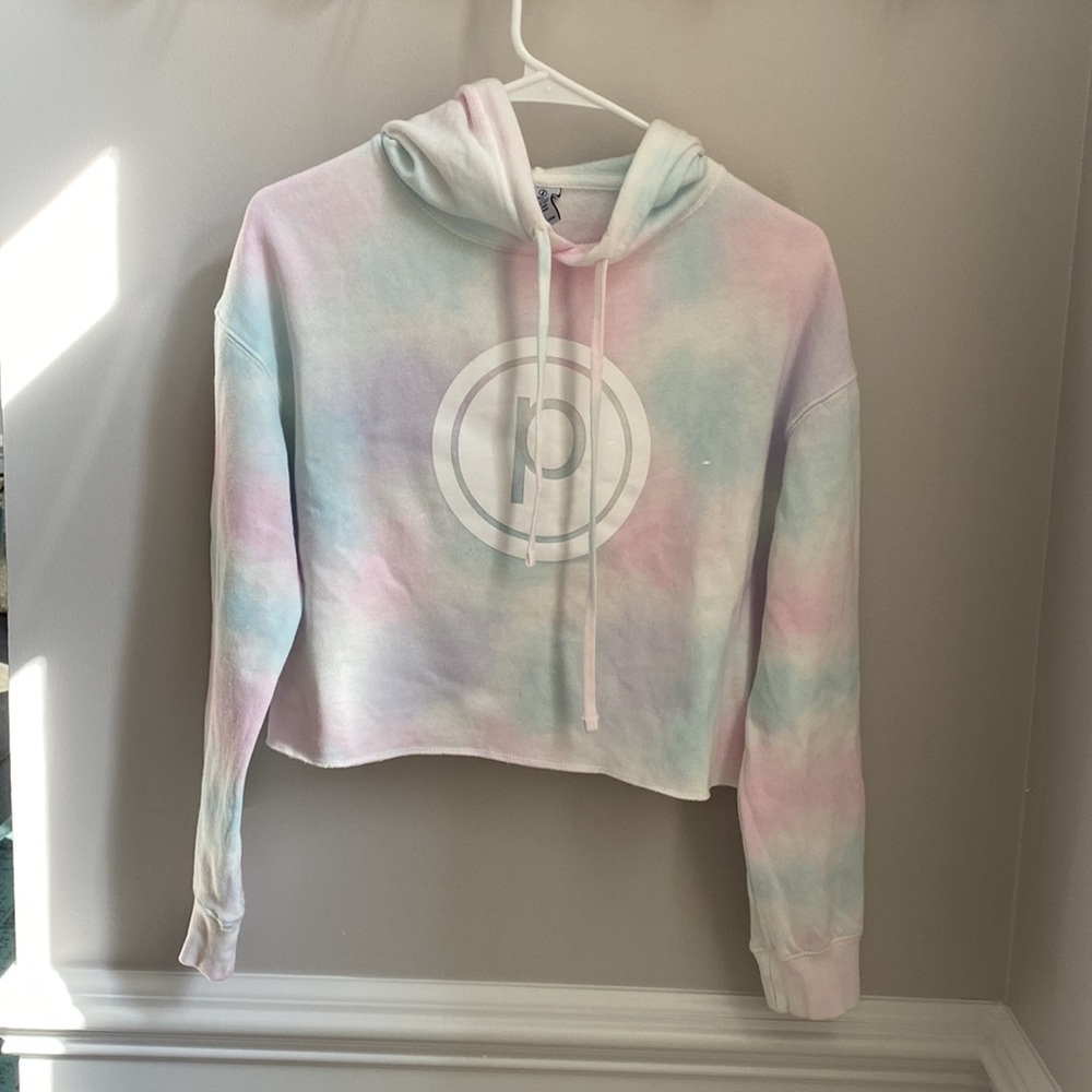 NWT Pure Barre Tie Dye Cotton Candy Crop Hoodie